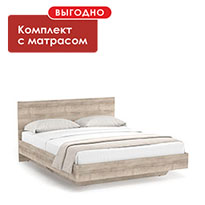 Кровать Наполи с матрасом (Крафт серый)