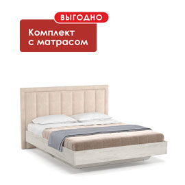 Кровать Наполи-2 с матрасом (Крафт белый)