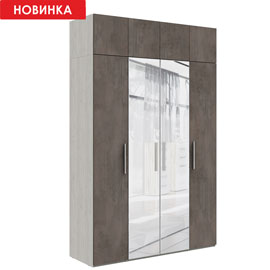 Шкаф с антресолью Наполи (дуб Крафт белый)