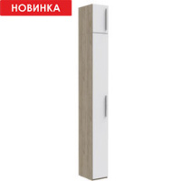 Неглубокий шкаф-пенал с антресолью Наполи (дуб Крафт серый)