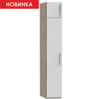 Угловой шкаф-пенал с антресолью Наполи (дуб Крафт серый) левый