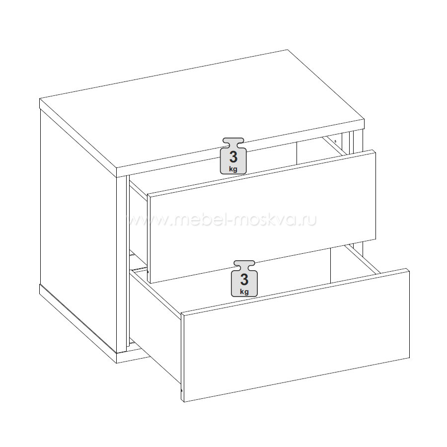 Подвесная тумба 8 ящиков Илма-3 (дуб Ривьера/Форест Грин)